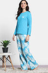 Zivame 2 Mile Fashion Knit Cotton Pyjama Set - Bachelor Button — thumbnail 3